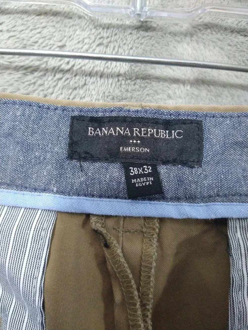 Banana Republic Pants Mens 38x32 Beige Chino Emerson Flat Front Straight Leg